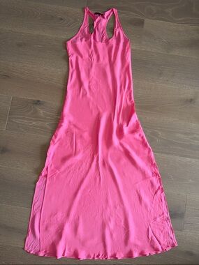 J. Crew Hot Pink Racerback Maxi Slip Dress size 0